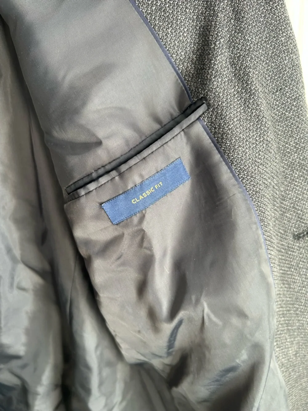Stafford Grey Wool Blend Seasonal Texture Classic Fit Blazer Sport Coat Size 42L